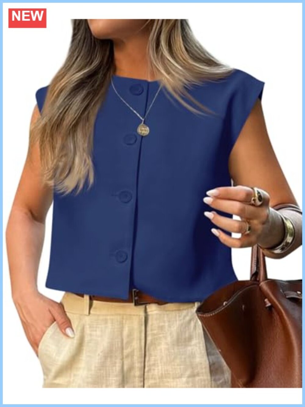 Womens Cropped Vest Top Cap Sleeve Single Breasted Summer Casual